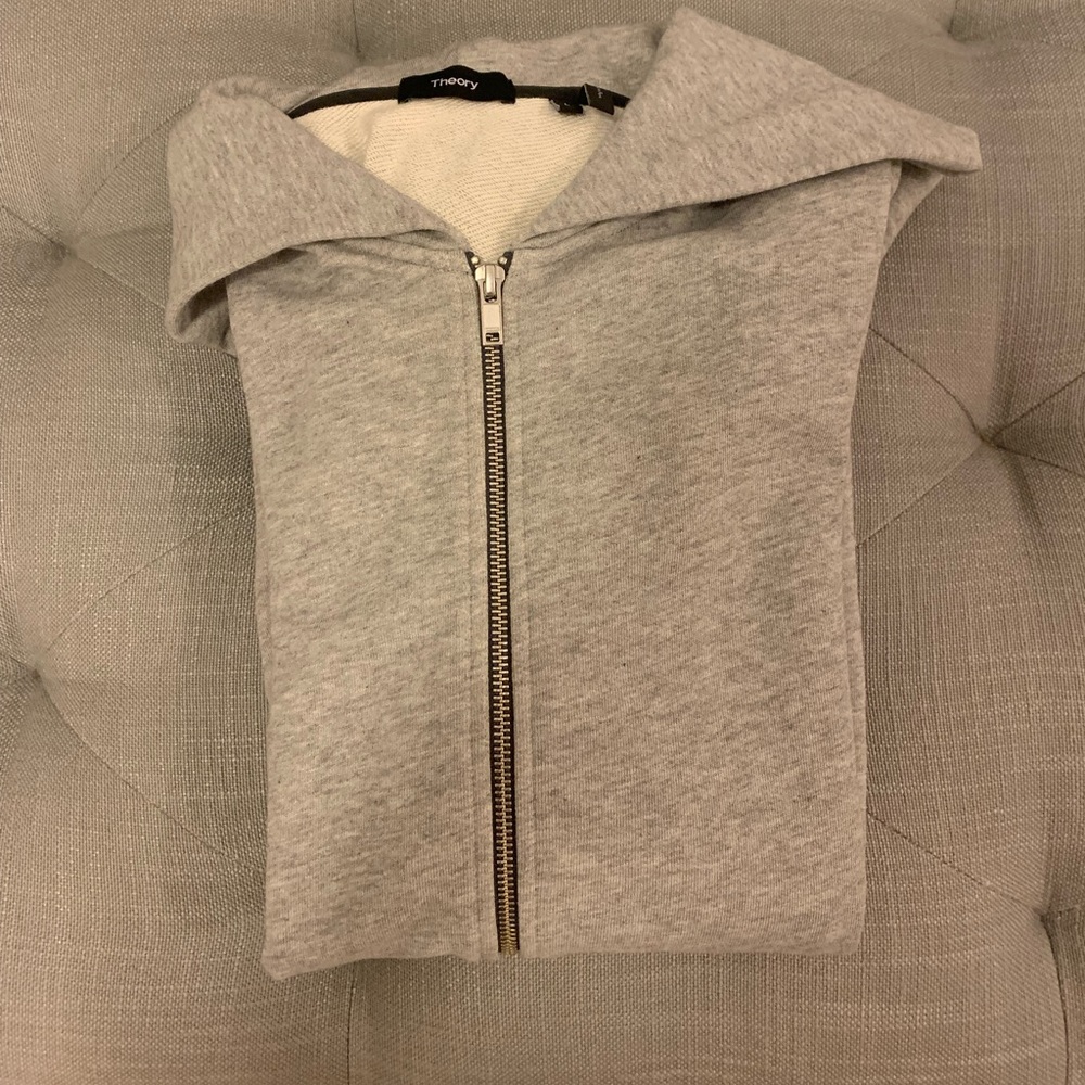 Theory Gray Zip-Up Hoodie